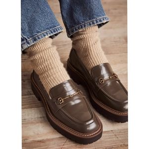 Sam Edelman Laurs Lug Sole Platform Loafers in Alpine Green